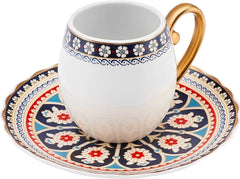 Karaca Kaffeeservice Willow (Sögüt) 6 Personen Kaffeetassen-Set 90 ml