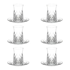 LAV Odin Teeservice – 12-teiliges Set aus Glas mit Untersetzern
