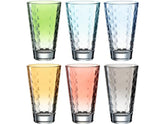 Leonardo Trinkglas Optic Pastell 300 ml, 6 Stück, Mehrfarbig