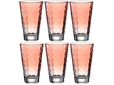 Leonardo Trinkglas Optic Pastell 300 ml, 6 Stück, Rot