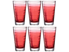 Leonardo Trinkglas Vario Struttura 280 ml, 6 Stück, Rot