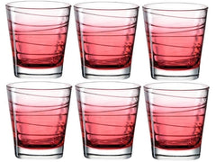 Leonardo Trinkglas Vario Struttura 250 ml, 6 Stück, Rot