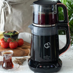 Théière et bouilloire parlante Karaca Çaysever 1700W or rose