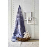 Karaca Home Festival Baumwolldecke in Übergröße für 2 Personen - İndigo