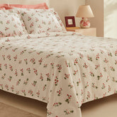 Karaca Silvie Renforcé Bettwäsche-Set mit Rüschen für Doppelbett Rot aus 100 % Baumwolle