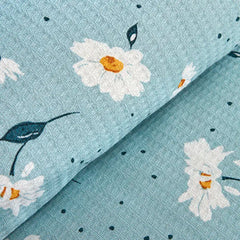 Karaca Daisy Piqué Tagesdecken-Set für Einzelbett Mint aus 100 % Baumwolle