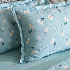 Karaca Home Daisy Piqué Tagesdecken-Set für Doppelbett Mint aus 100 % Baumwolle