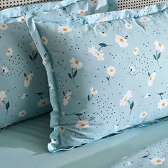 Karaca Daisy Piqué Tagesdecken-Set für Einzelbett Mint aus 100 % Baumwolle