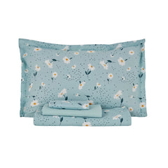 Karaca Home Daisy Piqué Tagesdecken-Set für Doppelbett Mint aus 100 % Baumwolle