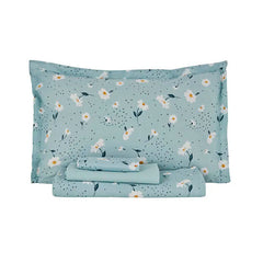 Karaca Daisy Piqué Tagesdecken-Set für Einzelbett Mint aus 100 % Baumwolle