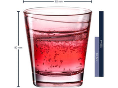 Leonardo Trinkglas Vario Struttura 250 ml, 6 Stück, Rot