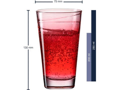 Leonardo Trinkglas Vario Struttura 280 ml, 6 Stück, Rot