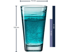 Leonardo Trinkglas Vario Struttura 280 ml, 6 Stück, Türkis
