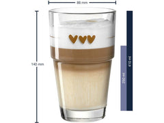 Leonardo Latte Macchiato Becher Solo Herz 410 ml, 6 Stück