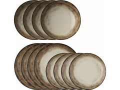Arthur Krupp Speise-Service Shade Earth 12 Stück, Braun/Weiss/Hellbraun