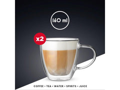 Bialetti Cappuccinotasse Capri 160 ml, 2 Stück, Transparent
