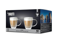 Bialetti Cappuccinotasse Capri 160 ml, 2 Stück, Transparent