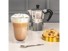 Bialetti Latte Macchiato Becher Firenze 300 ml, 2 Stück, Transparent