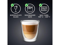 Bialetti Cappuccino Becher Firenze 200 ml, 1 Stück, Transparent