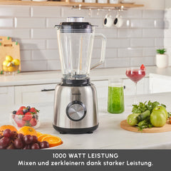Karaca Inox Smoothie Blender mit Glasbehälter, 1,5 Liter, 1000 W