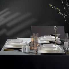 Jumbo Fold Gold Eckiges Tafelservice für 12 Personen, 58-teilig