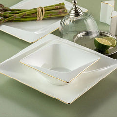 Jumbo Fold Gold Eckiges Tafelservice für 12 Personen, 58-teilig