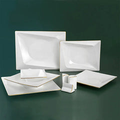 Jumbo Fold Gold Eckiges Tafelservice für 12 Personen, 58-teilig
