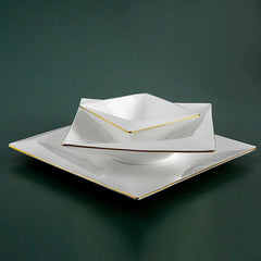 Jumbo Fold Gold Eckiges Tafelservice für 12 Personen, 58-teilig