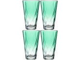 LEONARDO Trinkglas Twist 300 ml, 4 Stück, Türkis