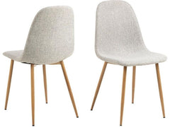 AC Design Stuhl Celia 4 Stück, Hellgrau/Nature