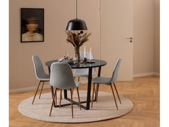 AC Design Stuhl Celia 4 Stück, Hellgrau/Nature