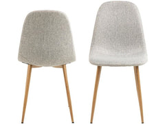 AC Design Stuhl Celia 4 Stück, Hellgrau/Nature