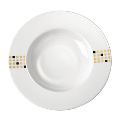 Kütahya Porzellan 97-teiliges "Iris" Premium Porzellan Geschirrset – Weiss, Gold, schwarz | Luxus-Tafelservice für 12 Personen