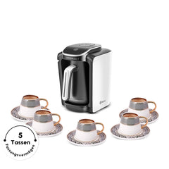 Karaca Hatır Neo Türkische Kaffeemaschine mit Milchfunktion, 735 W, Porcelain White