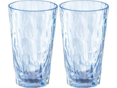 Koziol Trinkglas Club No. 6 300 ml, 2 Stück, Aquamarine
