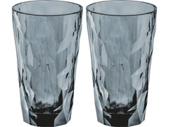 Koziol Trinkglas Club No. 6 300 ml, 2 Stück, Grau