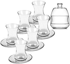 LAV BASAK Tea Set 13 Pieces Turkish Tea Glasses Tea with Saucer