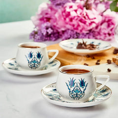 Karaca İznik New Form Coffee Cup Set for 6 Persons 90 ml