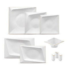 Jumbo Fold Gold Eckiges Tafelservice für 12 Personen, 58-teilig