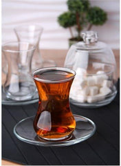 LAV BASAK Tea Set 13 Pieces Turkish Tea Glasses Tea with Saucer