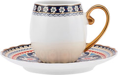 Karaca Coffee Service Willow (Sögüt) 6 Persons Coffee Cup Set 90 ml