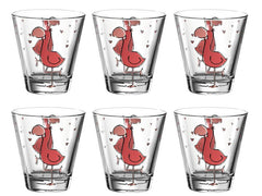 Leonardo Kindertrinkglas Bambini Flamingo, 215 ml, 6 Stück