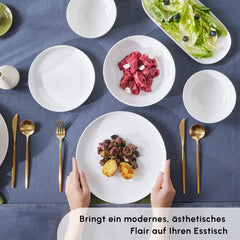 Karaca Streamline Favaro 53-teiliges Geschirrset – Weiss | Für 12 Personen