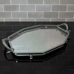 Silver plated large classic octagonal tray, 37x23cm