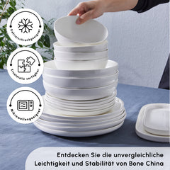 Karaca Streamline Favaro 53-teiliges Geschirrset – Weiss | Für 12 Personen