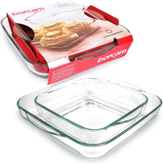 Casserole Pasabahce Borcam, lot de 2, résistant à la chaleur, 22x28 cm