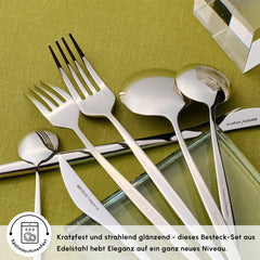 Karaca New Porto Elegance Besteck-Set für 12 Personen, 84-teilig
