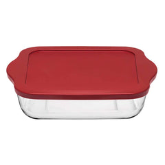 Pasabahce 59024 Borcam with lid - casserole dish, baking dish, serving dish square made of glass, 32 x 28 cm~3.2 liters