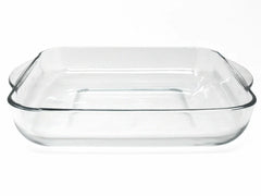 Pasabahce 59024 Borcam with lid - casserole dish, baking dish, serving dish square made of glass, 32 x 28 cm~3.2 liters