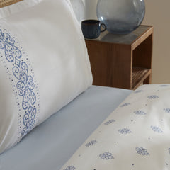 Karaca Marino Bettwäsche-Set für Doppelbett Blau aus 100 % Baumwolle